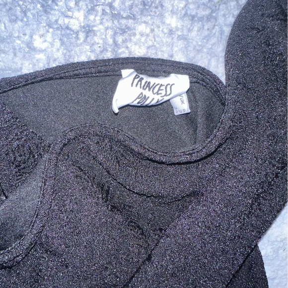 Princess Polly Take the Reins Black Wrap Top - Size US 2 - Picture 4 of 6